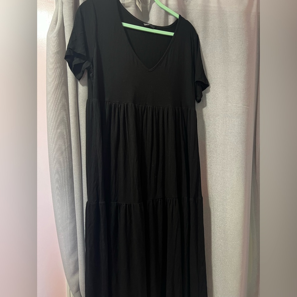SHEIN Black Midi Dress
